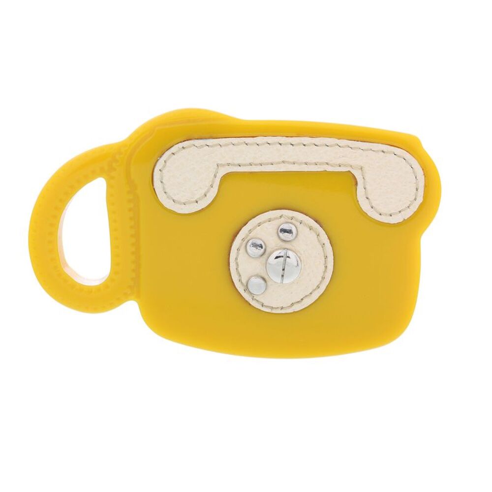Prada Yellow Resin Vintage Retro Telephone Brooch Pin-one size - Picture 1 of 3